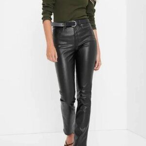 Super Cool GAP Vintage Y2K Black Leather Boot Cut Jeans size 0